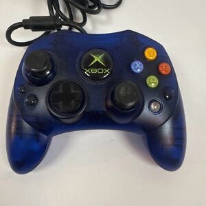 OEM OG Original Xbox Blue S Type Controller w/ Breakaway  Cable Clean Tested
